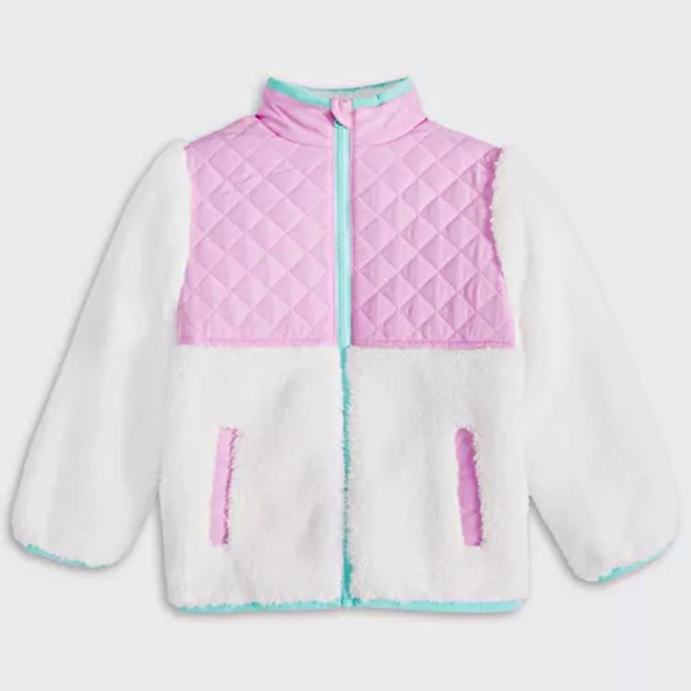 Epic Threads Girls Quilted Jacket, Pink/White, 4T